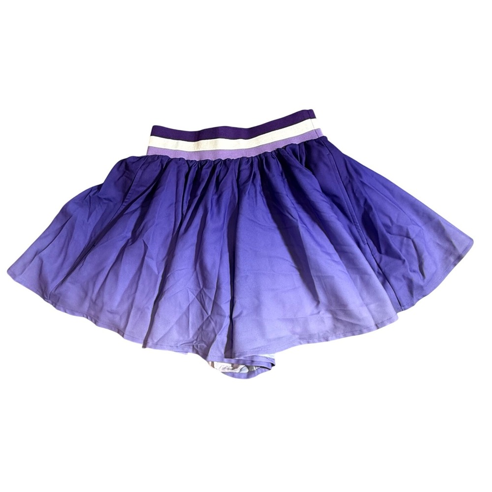 Emily McCarthy Purple Ombre Skort Stripe Waistband Active Mini Skirt Small Small